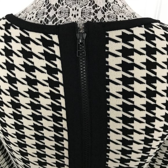 Pink Tartan Black and White Stretch Dress - Picture 7 of 8